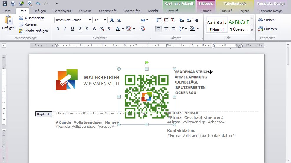 Layout für QR-Code geändert