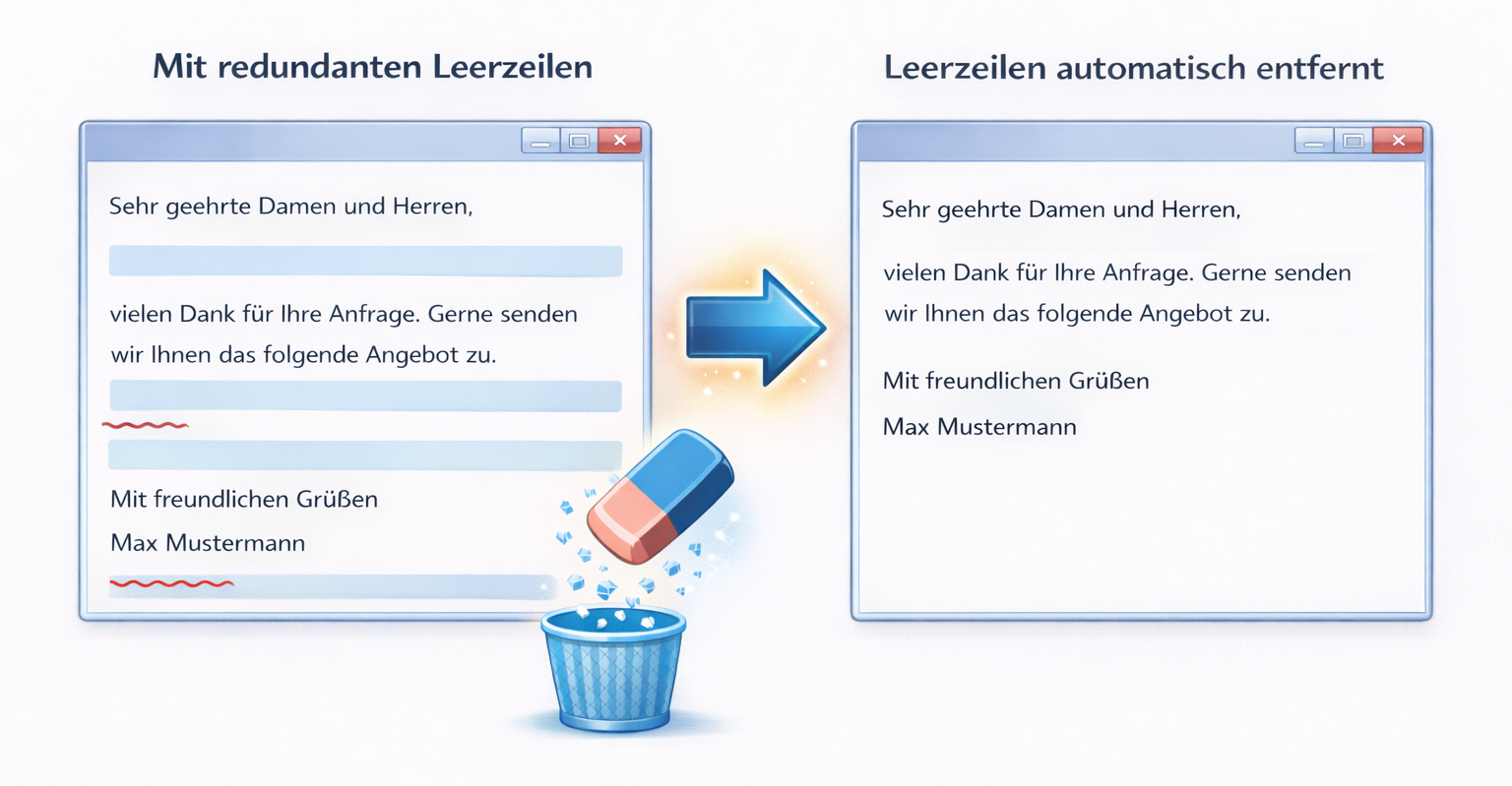 Automatische Bereinigung von Leerzeilen 