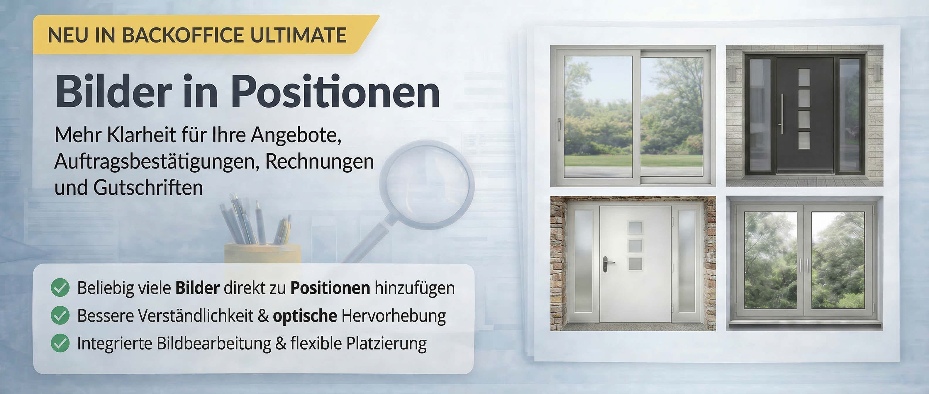 Bilder direkt in den Positionen von Dokumenten