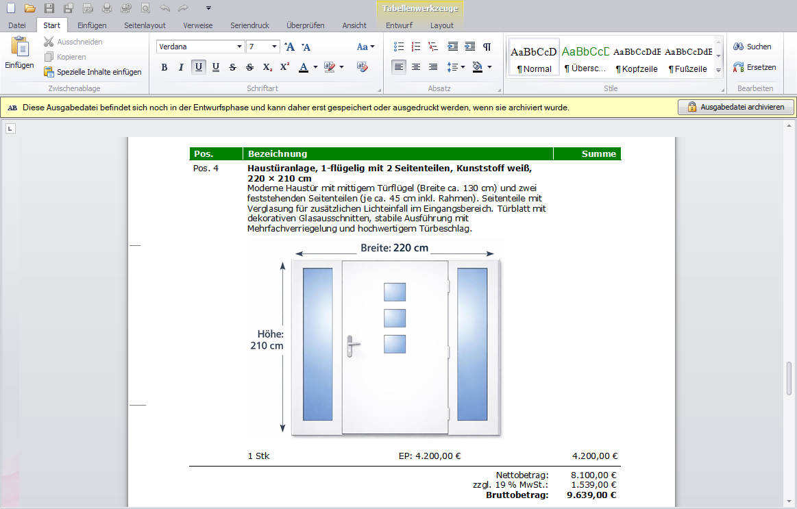 Haustür als-Positionsbild in Angebot