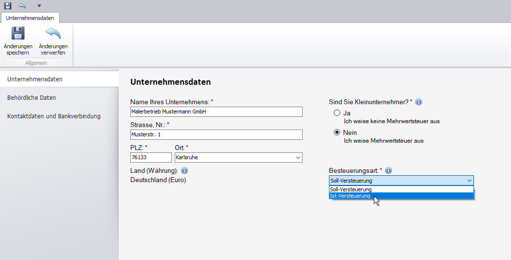 Neue Pflichtangabe zur Ist-Versteuerung und Nichtbeanstandungsregelung